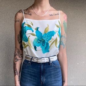 Vintage Hawaiian print floral crop top